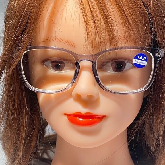 1132 Colette 4.0 Clear Grey Reading Glasses Soft Butterfly Style Readers NWT - Picture 1 of 9